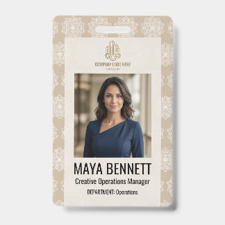 Modern Creative Team Design | Custom Photo, Name ID Badge