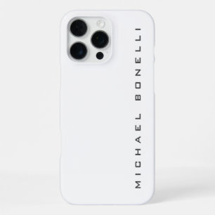 Modern Creative Trendy White Add Name iPhone 16 Pro Max Case