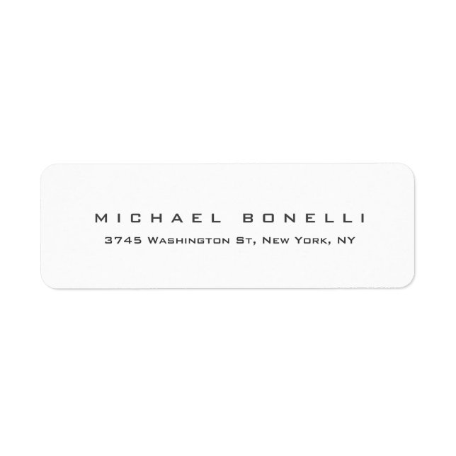 Modern Creative Trendy White Return Address Label (Front)