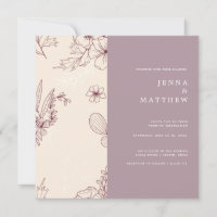 Modern creme floral square wedding
