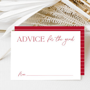 Modern Crimson Advice for the Graduate Graduation Enclosure Card