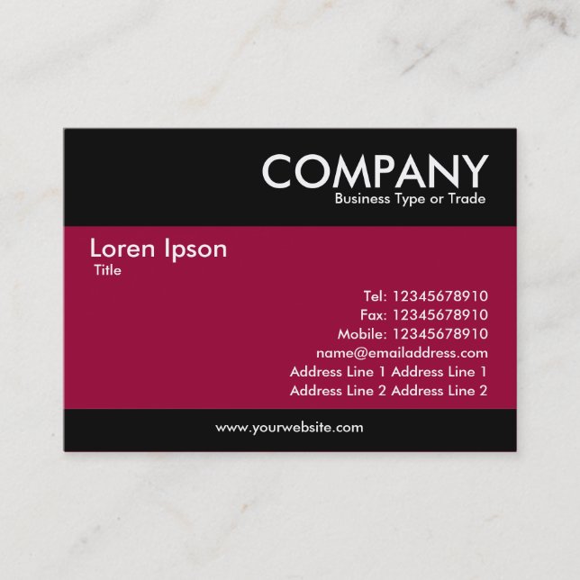 Modern - Crimson Maroon Business Card (Front)