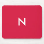 Modern Crimson Red Minimalist Monogram Initial Mouse Pad<br><div class="desc">Add a personalised touch to your workspace with this striking red mouse mat, featuring a sleek white monogram initial. The minimalist design makes it a perfect choice for anyone who loves clean, modern aesthetics while keeping their desk stylish and functional. The vibrant red colour adds a pop of bright character...</div>
