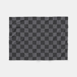 Modern Croatian Black Grey Chequered Pattern Fleece Blanket