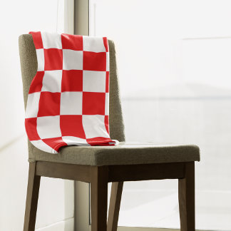 Modern Croatian Red Chequered Pattern Fleece Blank