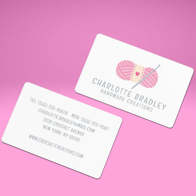 Modern Crochet Handmade Yarn Hook Business Card (Creator Uploaded)
