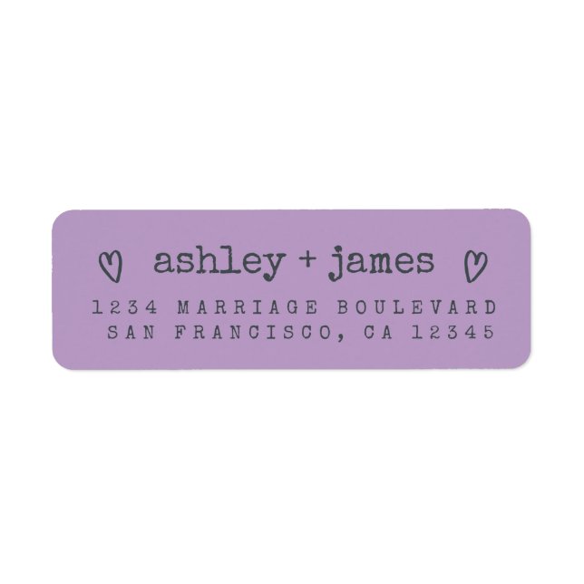 Modern Crocus Purple Wedding Return Address Label (Front)