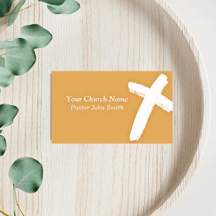 Modern Cross Church Pastor Business Card