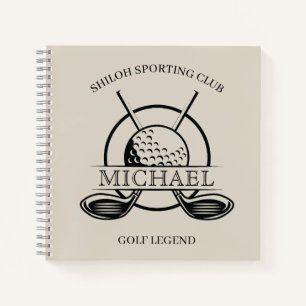 Modern Cross Club Name Golf Notebook