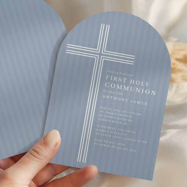 Modern Cross Holy Communion Invitation (Creator Uploaded)