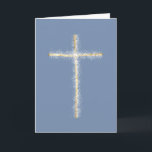 modern cross on blue background religious card<br><div class="desc">religious greeting Card</div>