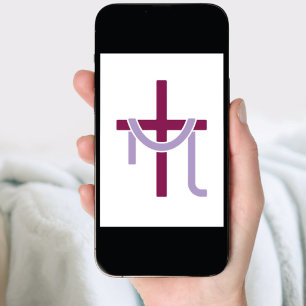 Modern Cross with Purple Sash   Christian Faith Invitation