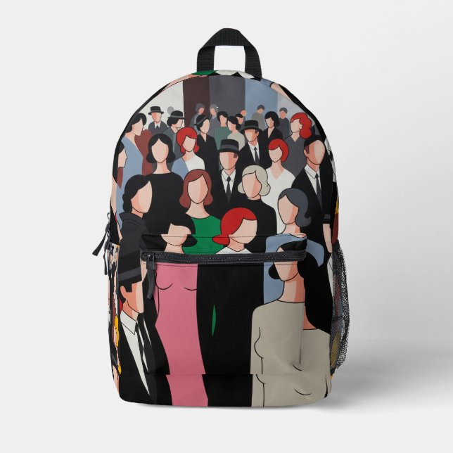 Modern Crowd Art Print Cut Sew Bag (Front)