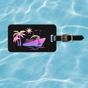 Modern Cruise Vacation Personalise Luggage Tag