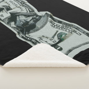 Modern Crumpled $100 Bill Design Sherpa Blanket