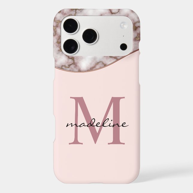 Modern Crusted Rose Gold Monogram (Back)