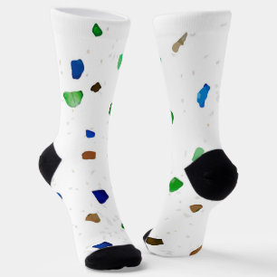 Modern Crystal Terrazzo Pattern Socks