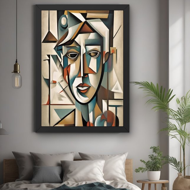 Modern Cubist Portrait Abstract Wall Art poster (Creator Uploaded)