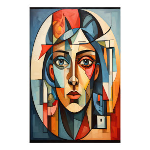 Modern Cubist Portrait Geometric Photo Print