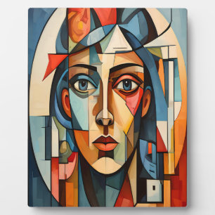 Modern Cubist Portrait Geometric Wall Art Photo Plaque