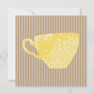 Modern Cup & Stripes Square Greeting Card