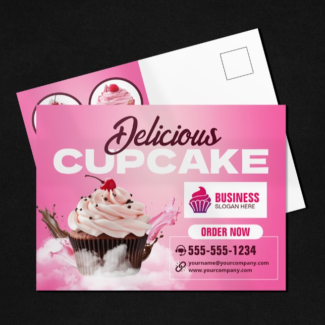 Modern Cupcake Bakery Shop Pastry Dessert Cake Postcard (Creator Uploaded)