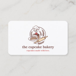 Modern Cupcake Logo Bakery Chef Catering Confetti Business Card