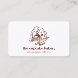 Modern Cupcake Logo Bakery Chef Catering Confetti Business Card