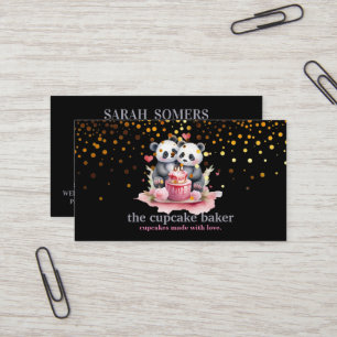 Modern Cupcake Logo Bakery Chef Catering Confetti Business Card
