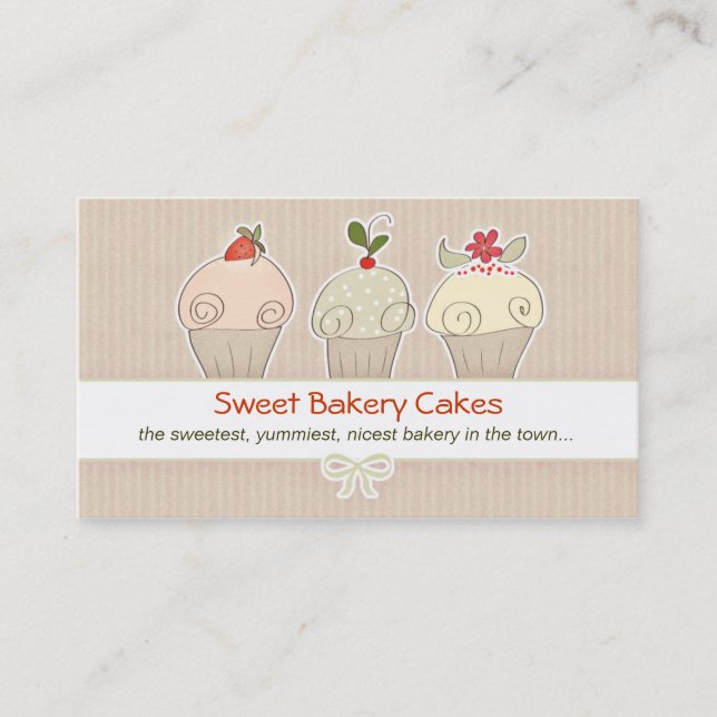 modern cupcakes business card (Front)