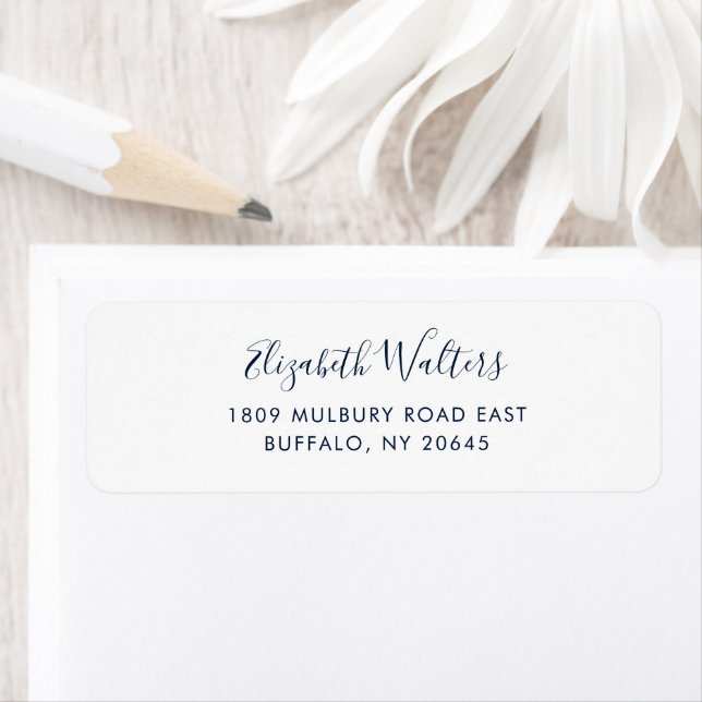 Modern Cursive Script Elegant Return Address (Insitu)