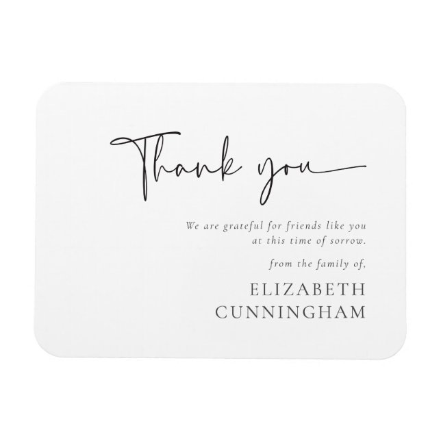 Modern Cursive Script Modern Elegant Chic Memorial Magnet (Horizontal)