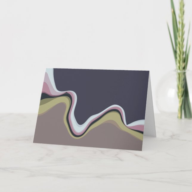 Modern Curvy Lines Blank Greeting Card (Front)
