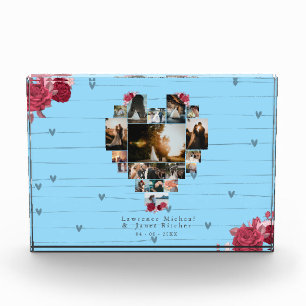 Modern custom 18 heart Shaped Photo gifts gf bf Block