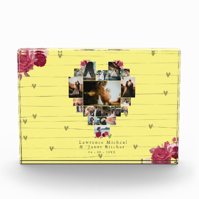 Modern custom 18 heart Shaped Photo gifts gf bf Block (Front)
