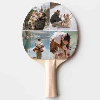 Modern Custom 4 Photo Collage Ping Pong Paddle