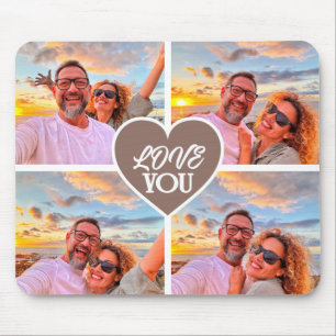 Modern Custom 4-photo Template Collage Mouse Pad