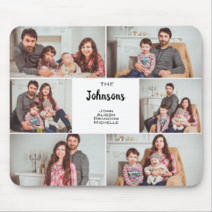 Modern Custom 6 Family Photo Collage Mouse Pad