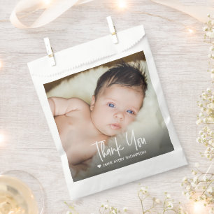 Modern Custom Baby Photo Thank You Favour Bags