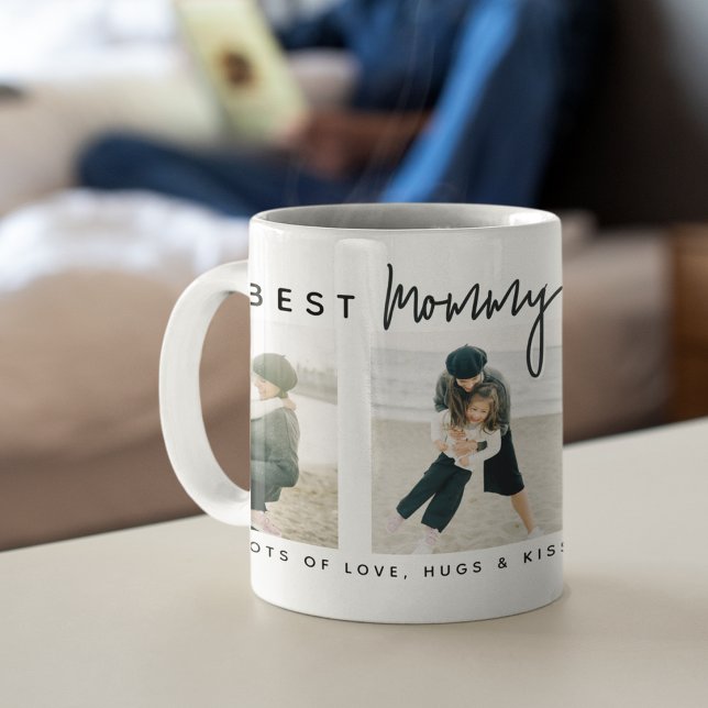 Modern Custom Best Mummy Ever | 3 Photo Coffee Mug (Creator Uploaded)