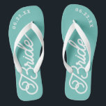 Modern Custom Bridal Wedding Colour Flip Flops<br><div class="desc">These flip flops are perfect for the soon-to-be Mrs! Customise with your wedding date and wedding colours.</div>
