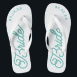 Modern Custom Bridal Wedding Colour Flip Flops<br><div class="desc">These flip flops are perfect for the soon-to-be Mrs! Customise with your wedding date and wedding colours.</div>