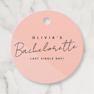 Modern Custom Bride Name Bachelorette Party Pink  Favour Tags