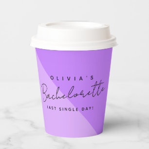 Modern Custom Bride Name Bachelorette Party Pink P Paper Cups