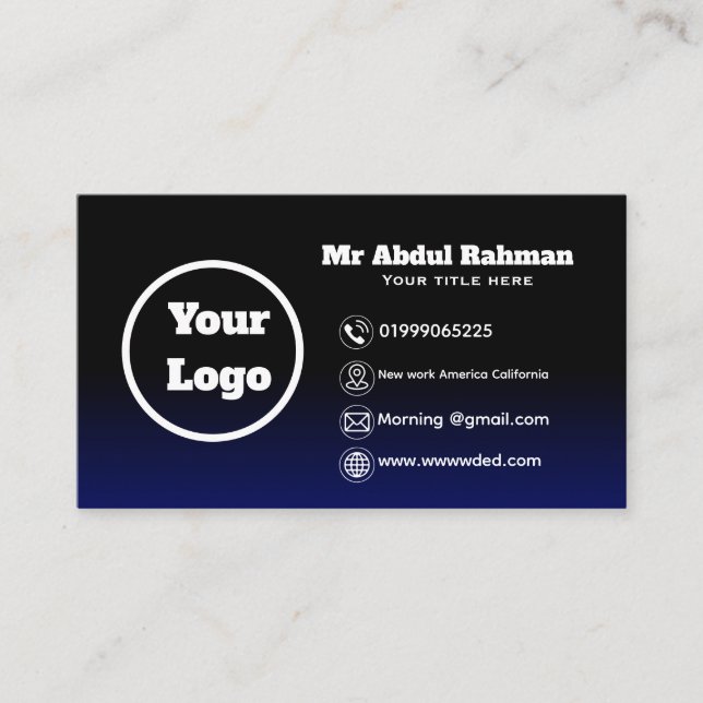 Modern Custom Business Card (Front)