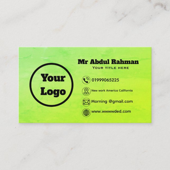 Modern Custom Business Card (Front)