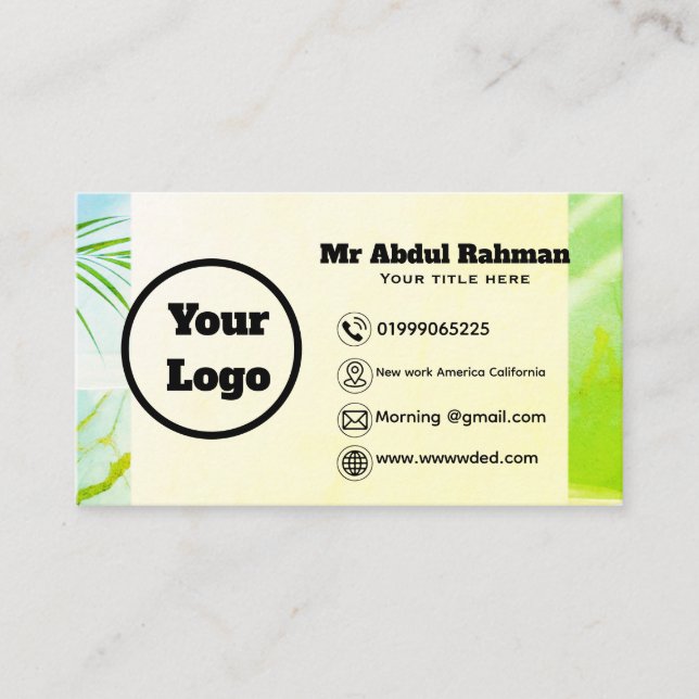 Modern Custom Business Card (Front)