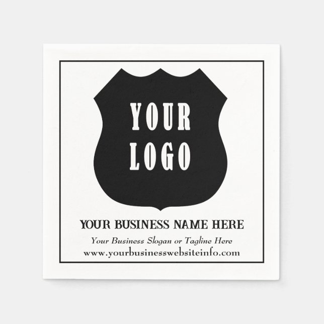 Modern Custom Business Company Logo  Napkin (Front)