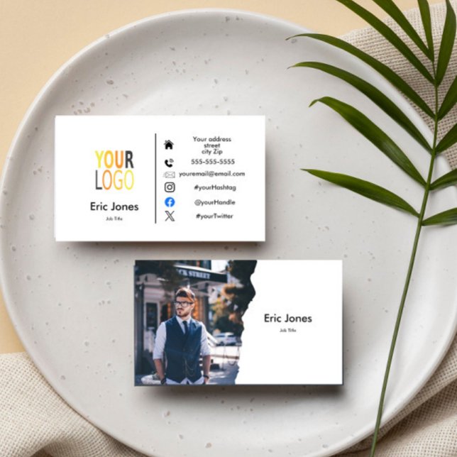 modern Custom BUSINESS LOGO and social media Business Card (Creator Uploaded)