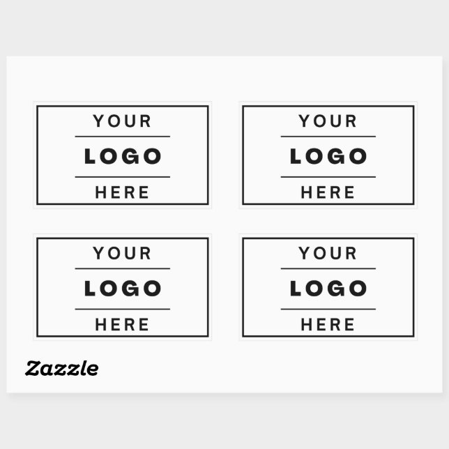Modern Custom Business Logo Company Branded  Rectangular Sticker (Sheet)